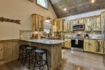 Fully equipped stainless steel kitchen